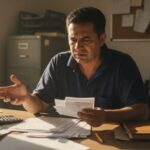 Contratista revisando cotizaciones y presupuestos en su oficina - errores cotización contratistas