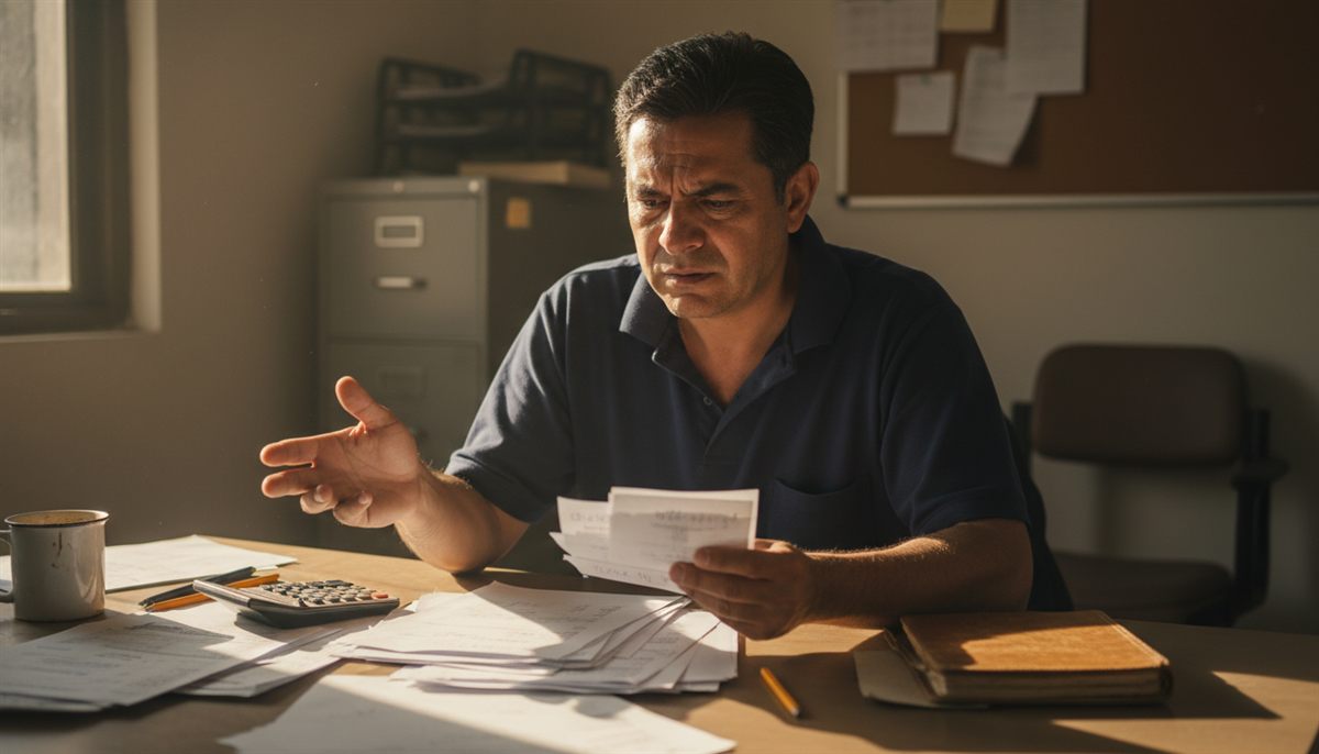 Contratista revisando cotizaciones y presupuestos en su oficina - errores cotización contratistas