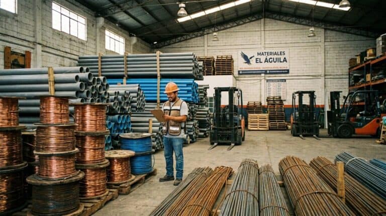 Materiales de construccion en almacen de ferreteria en Mexico