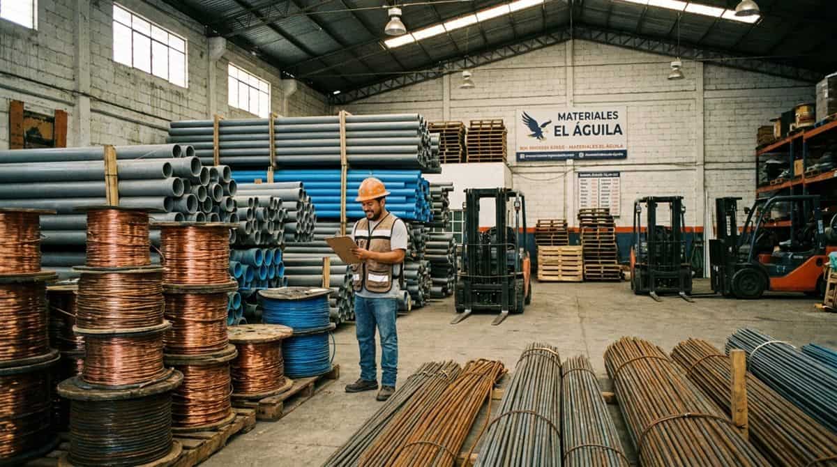Materiales de construccion en almacen de ferreteria en Mexico